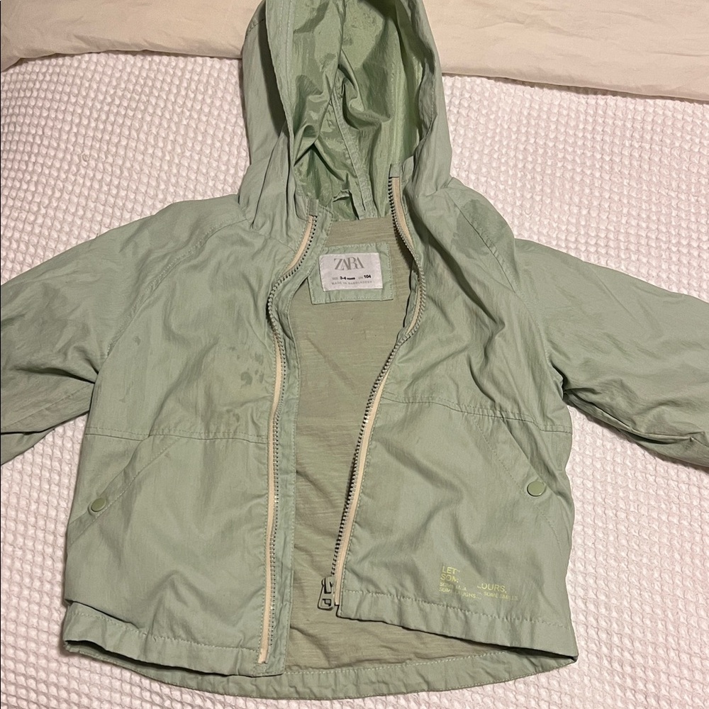 Zara Kids Light Green Raincoat